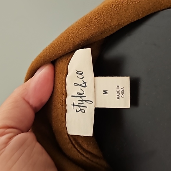 Style & Co Faux Suede Leather Moto Jacket - Picture 4 of 5